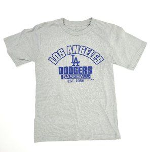 Los Angeles Dodgers Baseball Tee Gray Youth M 10/12 Short Sleeve Shirt